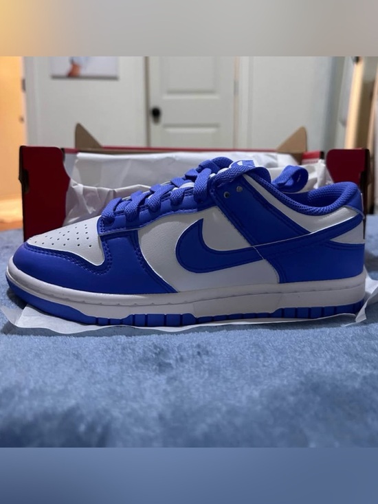 Nike Shoes - Nike Dunk Low — White and Sapphire Blue